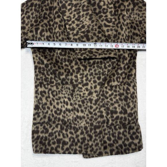 Helene Berman Anthropology Leopard Faux Fur Crop Jacket Mod Y2K Fall2025 Sz 2 - Picture 6 of 8